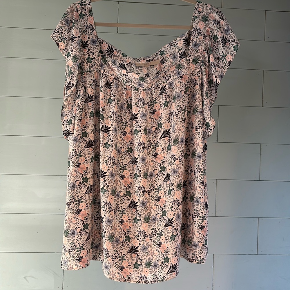 LOFT square neck floral blouse